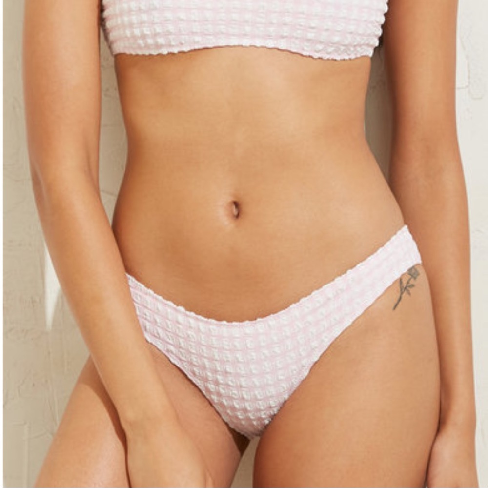 Solid and striped gingham hipster bikini bottom
